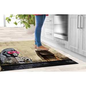 Tapis Gorille Banksy : Art Graffiti, Décoration de Salon, Tapis Imprimé, Tapis Fin Non-tissé - Product Image 4