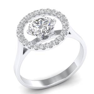 Anillos de Compromiso de Diamante Cultivado en Laboratorio de 1 Quilate con Certificación REYES IGI para Ella, Anillo de Compromiso de Oro Blanco de 14K para Mujer, Joyería Fina - Product Image 2