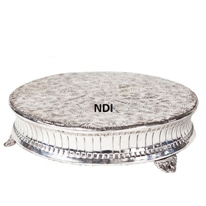Célébration de fête de mariage de luxe personnalisé gâteau servant gâteau support en aluminium métal arrondi gâteau support - Product Image 2
