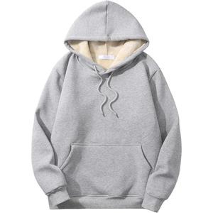 Sweat à capuche noir de qualité supérieure coupe ample Type sweat à capuche en laine pour filles et garçons portent le pull le plus tendance imprimé uni - Product Image 4