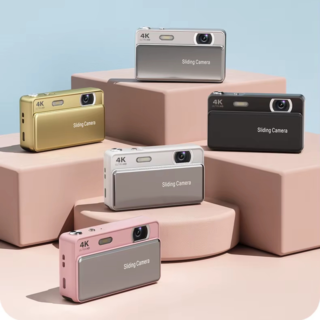 2026 Hot Selling 4K Mini Digital Camera with Sliding Lens 2.8 Inch IPS Screen 16X Digital Zoom Pocket Vlogging Camera OEM ODM