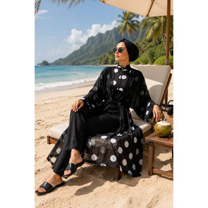 Pareo de Chifón con Cintura Ajustable, Traje de Baño Modesto con Estampado de Lunares y Braguitas de Baño, Logotipo Personalizable, Sarong de Playa con Patrón de Letras, MOQ 2 piezas - Product Image 1