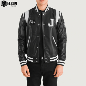 เสื้อแจ็กเก็ตหนังสำหรับผู้ชาย, เสื้อแจ็กเก็ตเบสบอลระบายอากาศได้ดีผ้าปักโลโก้ออกแบบได้ตามที่ต้องการ - Product Image 4