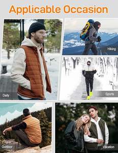 Gilet matelassé pour homme, léger, pour l'hiver, vestes d'extérieur chaudes, col montant, fermeture éclair, sans manches, veste d'extérieur - Product Image 4