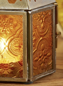 Colección Ramadán 2026, Mini Faroles Marroquíes de Metal para Colgar y de Mesa, Faroles Pequeños de Vidrio Colorido para Velas - Product Image 4