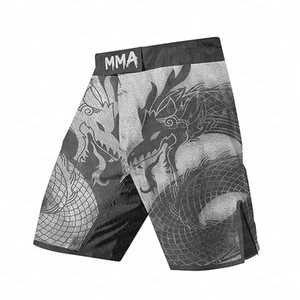 กางเกงขาสั้น MMA ของผู้ชายกางเกงขาสั้นผ้ายืดพิมพ์ซับลิเมชันสำหรับชกมวยกางเกงต่อสู้กางเกงออกแบบโลโก้ได้ตามต้องการ - Product Image 1