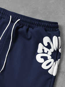 ชุดเซ็ตเสื้อฮู้ดแขนยาวพิมพ์ลายตัวอักษรและกางเกงขายาวเอวยางยืดสำหรับผู้ชาย ชุดวอร์มผู้ชาย ชุดจ็อกเกอร์ผู้ชาย - Product Image 5