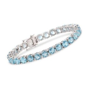 Bracelet tennis en argent sterling 925 avec pierre bleue naturelle de luxe, vente chaude, cadeau tendance unisexe pour les mariages, les fêtes, le port au bureau - Product Image 4