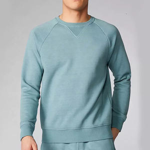 Sudadera de cuello redondo para venta al por mayor de alta calidad OEM pulóver liso teñido en blanco cuello redondo algodón personalizado sudadera - Product Image 1