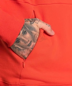 ชุดวอร์ม300gsm โอเวอร์ไซส์สำหรับผู้ชายชุดวอร์มผ้าฟลีซหนาสีพื้นโลโก้ตามสั่ง - Product Image 2