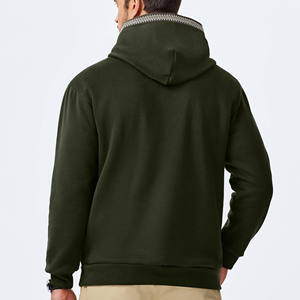 Vente en gros de sweats à capuche unisexes à imprimé logo personnalisé de haute qualité avec bas côtelé et cordon de serrage grande taille pour hommes - Product Image 3