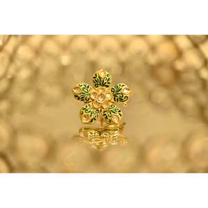 แหวนเพชรเคลือบสีเขียว - Product Image 2