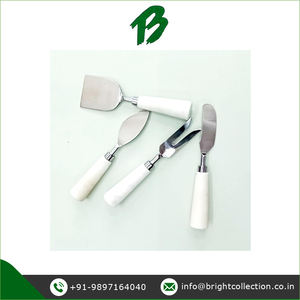 Juego de Cubiertos de cuchillo para cortar queso con mango de mármol blanco Juego de queso de acero inoxidable disponible para compradores mayoristas - Product Image 3
