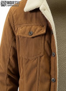 Veste chaude intérieure en laine à double revêtement Matériau de qualité supérieure avec logo personnalisé et design Veste unie décontractée Service OEM pour hommes - Product Image 5