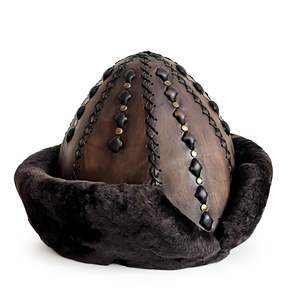 Requin Anatolia Ertugrul Gazi en cuir véritable motif en relief clouté Bork chapeau traditionnel Antique marron 61 cm / 24" - Product Image 2