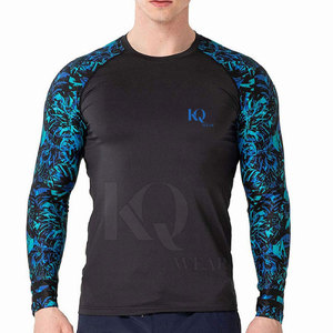 Wholesale Custom Men's Long Sleeve Rash Guard-Spandex/Polyester Eco-Friendly Quick Dry Lightweight OEM Service - Product Image 1