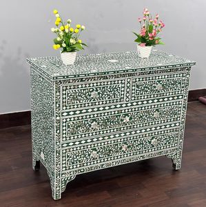 Cómoda de Alta Calidad con Incrustaciones de Hueso, Mueble de Salón, Estilo Antiguo, Cómoda con Incrustaciones de Hueso de la India - Product Image 5