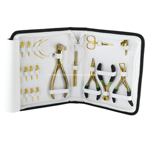 Kit d'outils d'extension de cheveux de haute qualité Micro anneau pince d'extension de cheveux ensemble bond cutter coupe ciseaux de coupe aiguilles de séparation crochet - Product Image 1