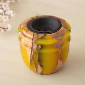 Quemador de incienso religioso de madera de Acacia de estilo árabe de lujo, soporte Bakhoor Dukhoon de resina hecho a mano, pieza de regalo de boda Mubkhar - Product Image 2