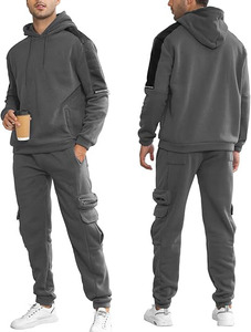 Chándal para hombre Conjunto de Sudadera con capucha de gran tamaño Logotipo estampado en blanco Tallas grandes Sudadera con capucha para hombre Unisex 100% Algodón Jogging Sweatsuit para hombres - Product Image 3