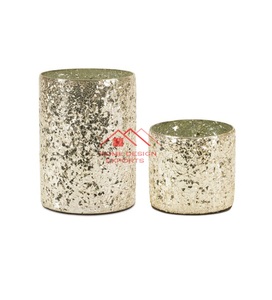 Frasco de Vidrio para Velas Vacío, de Ébano, con Acabado Dorado Electroplacado de Lujo y Acabado Moteado, Gran Venta - Product Image 6