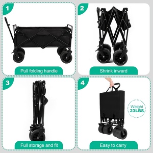 Carro Plegable de Carga Pesada con Ruedas Grandes para Arena, Portátil para <span class=keywords><strong>Camping</strong></span> y Deportes al Aire Libre, Carretilla Móvil Personalizable OEM de Malla - Product Image 3