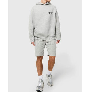 OEM Casual Men's Hoodie Shorts <b>Set</b> Best Cotton Made Plus Size Summer Solid Printed Pattern for Sale - Product Image 1