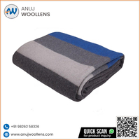 Manta de lana tejida resistente para acampar, de vendedor indio, duradera, elegante, con patrón sólido, ignífuga, portátil, para invierno