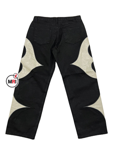 กางเกงวินเทจพิมพ์ลายสำหรับผู้ชายสไตล์บานตรงระบายอากาศได้น้ำหนักเบาวัสดุยืดได้กันลม - Product Image 6