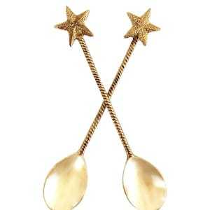 Vente en gros de cuillère de luxe à long manche en laiton antique faite à la main couverts de conception personnalisée à polir miroir couverts réutilisables vendeur chaud - Product Image 2