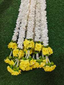 Guirlande de fleurs suspendues Toran en tissu de rose artificielle et de jasmin écologique pour la maison, les événements, la décoration Pooja et l'entrée. - Product Image 3