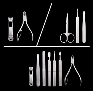 Best Quality <b>Nail</b> Grooming <b>Kit</b> Stainless Steel Manicure Set Pedicure Tools <b>Nail</b> Nippers Cuticle Nippers <b>Nail</b> Pusher Dead Skin - Product Image 5