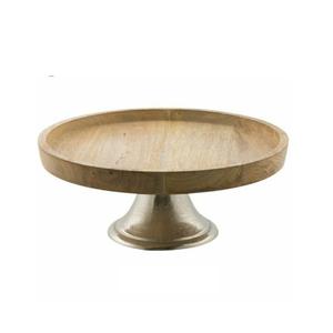 Dark Brown Walnut Finishing Rounded Cake Server Stand Top Quality Cake Stand for Luxury Hotel <b>Accessories</b> Birthday Celebration - Product Image 4