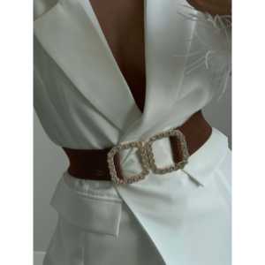 Cinturón Elástico de Novia para Mujer con Hebilla de Perlas, Diseño Elegante para Ocasiones Formales - Product Image 3