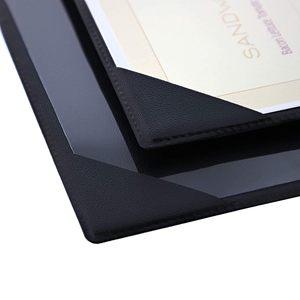 Black <b>Plastic</b> Restaurant Menu Holder Tabletop Menu Card Display Folder for Cafe Fastfood Hotel Dining - Product Image 3
