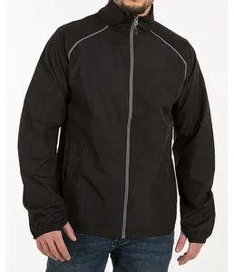 Chaquetas cortavientos con capucha y cremallera para hombre, ligeras e impermeables con logotipo impreso personalizado - Product Image 1