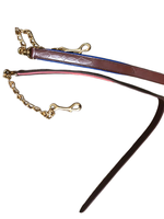 Longe en cuir de style anglais de haute qualité, tailles personnalisables, avec boucles en étain, laisse incluse et crochet à chaîne intégré