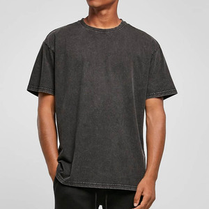 Acidwash เสื้อยืดแขนสั้นสำหรับผู้ชายและ260GSM เสื้อล้างออกได้ไซส์ใหญ่พิเศษใส่ได้ทั้งชายและหญิงเสื้อยืดแขนสั้นสำหรับ2023ฤดูร้อน - Product Image 2