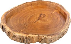 Plateau de service en bois naturel rustique forme irrégulière décor à la maison bougeoir plateaux - Product Image 2
