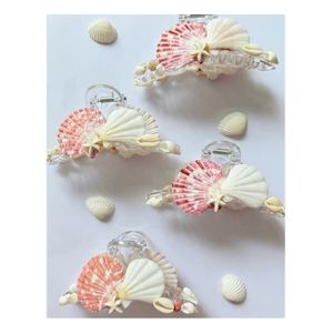 Charmantes pinces à cheveux coquillage faites à la main au Vietnam, pinces à cheveux décoratives de poche avec des coquillages naturels, superbes pinces à cheveux coquillage - Product Image 6