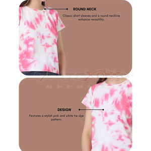 Round Neck <b>Tie</b> <b>Dye</b> <b>Tee</b> <b>Shirt</b> Women Cotton Fabric Soft Lightweight Casual Top Bright Color <b>Tie</b> <b>Dye</b> T <b>Shirt</b> - Product Image 4