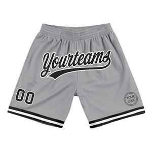 Industrie Direct Engro Sportswear Authentique Short de basket-ball Throwback Confortable Personnalisé Gris Blanc-Noir 100% Polyester Solide - Product Image 4