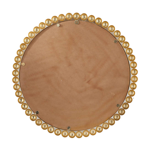 Miroir mural décoratif de luxe rond de conception moderne Miroir mural en métal doré avec perles Miroir décoratif mural - Product Image 4
