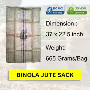 กระสอบป่านใหม่ขนาด 94x57 ซม. น้ำหนัก 665 กรัม สำหรับบรรจุกาแฟ โกโก้ เม็ดมะม่วงหิมพานต์  กระสอบป่านเกรดอาหาร 50 กก. ขายส่งโดยกู๊ดแมน โกลบอล บังกลาเทศ - Product Image 2