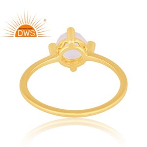 แหวนเงิน18K ชุบทอง18K ดีไซน์ล่าสุดแหวนพลอยสังเคราะห์สีรุ้งและดวงจันทร์อัญมณีผู้ผลิตเครื่องประดับชั้นดี - Product Image 4