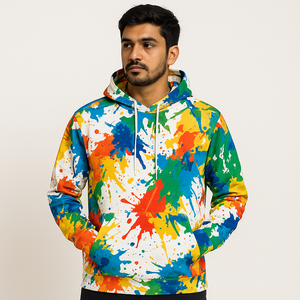 เสื้อสเวตเตอร์แบบสวมหัวผ้าฝ้ายบ็อกซี่มีฮู้ดไซส์ใหญ่พิเศษสำหรับผู้ชายไซส์ใหญ่พิเศษสำหรับฤดูหนาว - Product Image 1