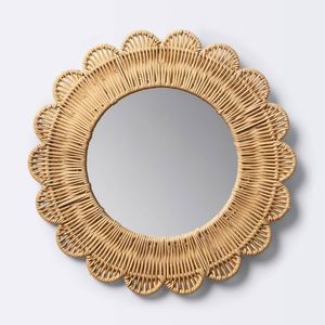 Miroir en rotin tissé à la main de Bohème pour décoration intérieure naturelle Miroir mural écologique pour intérieurs rustiques - Product Image 6