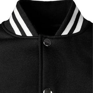 Top quality Custom design black ad white <b>Jacket</b> with Embroidery cotton <b>Men's</b> Varsity <b>Jacket</b> College Baseball <b>jacket</b> for <b>men</b> - Product Image 4
