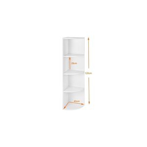 Étagère d'angle décorative moderne en Suntalam blanc pour meubles de maison dans le salon, la chambre, la salle de bain ou le bureau à domicile - Product Image 3