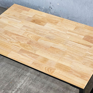 Mesa de Salón Estilo Industrial Rústico 100x60cm con Tapa de Madera de Caucho y Patas de Hierro, Requiere Montaje-SPD68153 - Product Image 5